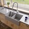 Alfi Brand Gray Matte Smooth Apron 33" x 18" Double Bowl Fireclay Farm Sink ABF3318D-GM - alternate 1